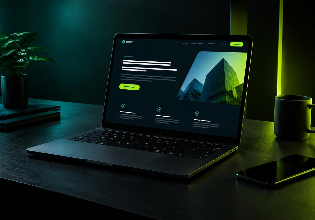 Laptop showing a conversion-focused business website
